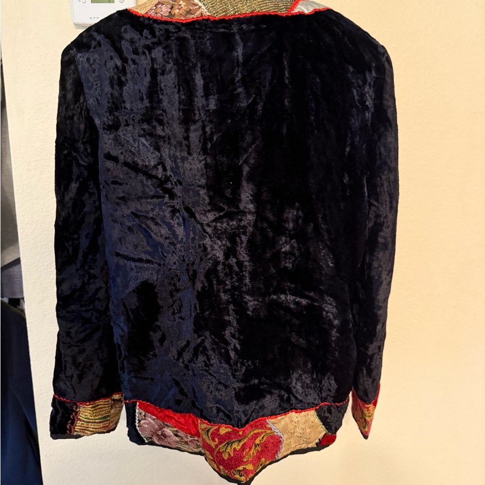 Vtg Allure Patchwork Blazer Jacket Black Multi Lo… - image 4